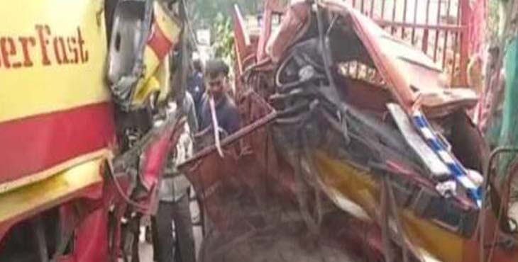 കെ.എസ്.ആര്.ടി.സി ബസും ലോറിയും കൂട്ടിയിടിച്ച് ഒരാള് മരിച്ചു കെ.എസ്.ആര്.ടി.സി ബസും ലോറിയും കൂട്ടിയിടിച്ച് ഒരാള് മരിച്ചു
