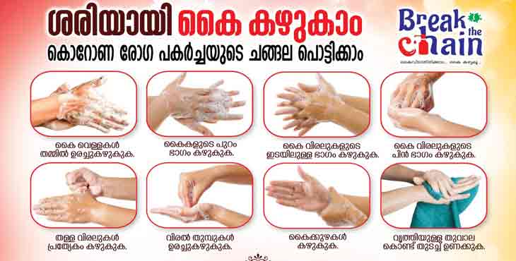 ശരിയായി കൈ കഴുകാം ; കൊറോണയെ അകറ്റാം ശരിയായി കൈ കഴുകാം ; കൊറോണയെ അകറ്റാം