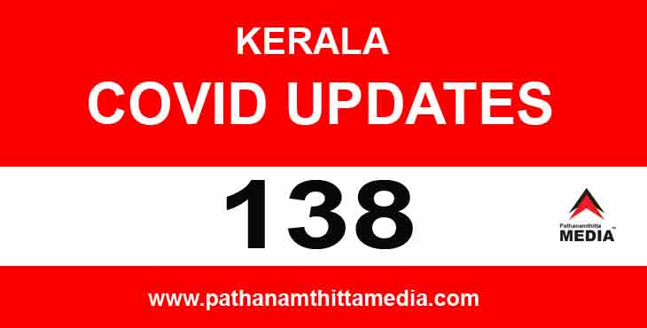 സംസ്ഥാനത്ത് ഇന്ന് 138 പേര്ക്ക് കോവിഡ് സ്ഥിരീകരിച്ചു ; പത്തനംതിട്ടയില് നാലുപേര്ക്ക് സംസ്ഥാനത്ത് ഇന്ന് 138 പേര്ക്ക് കോവിഡ് സ്ഥിരീകരിച്ചു ; പത്തനംതിട്ടയില് നാലുപേര്ക്ക്