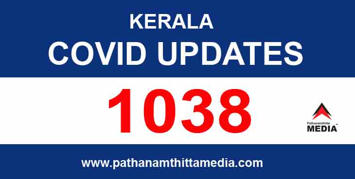 കേരളത്തില് ഇന്ന് 1038 പേര്ക്ക് കോവിഡ് സ്ഥിരീകരിച്ചു – ഒരു മരണം ; പത്തനംതിട്ടയില് 49 പേര്ക്ക് കേരളത്തില് ഇന്ന് 1038 പേര്ക്ക് കോവിഡ് സ്ഥിരീകരിച്ചു – ഒരു മരണം ; പത്തനംതിട്ടയില് 49 പേര്ക്ക്