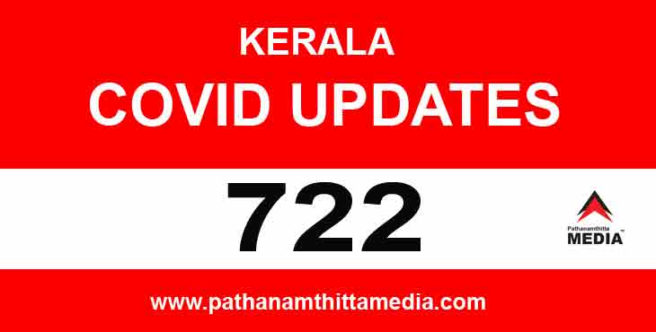 സംസ്ഥാനത്ത് ഇന്ന് 722 പേര്ക്ക് കോവിഡ് സ്ഥിരീകരിച്ചു – രണ്ട് മരണം ; പത്തനംതിട്ടയില് 39 പേര്ക്ക് കോവിഡ് സംസ്ഥാനത്ത് ഇന്ന് 722 പേര്ക്ക് കോവിഡ് സ്ഥിരീകരിച്ചു – രണ്ട് മരണം ; പത്തനംതിട്ടയില് 39 പേര്ക്ക് കോവിഡ്