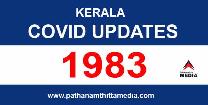 സംസ്ഥാനത്ത് ഇന്ന് 1983 പേര്ക്ക് കോവിഡ് സ്ഥിരീകരിച്ചു – 12 മരണം ; 1777 പേര്ക്ക് സമ്പര്ക്കത്തിലൂടെ രോഗം സംസ്ഥാനത്ത് ഇന്ന് 1983 പേര്ക്ക് കോവിഡ് സ്ഥിരീകരിച്ചു – 12 മരണം ; 1777 പേര്ക്ക് സമ്പര്ക്കത്തിലൂടെ രോഗം