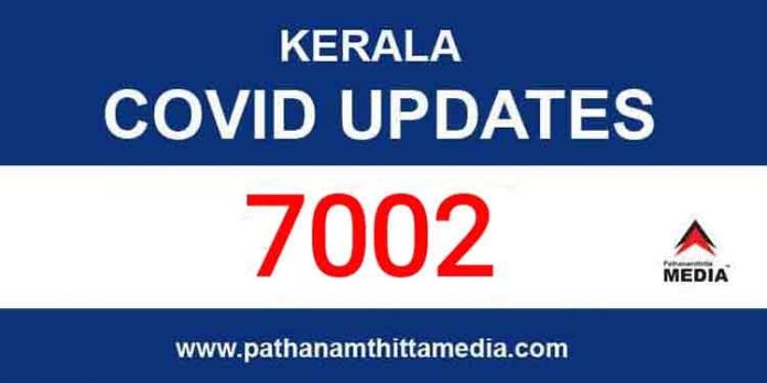 സംസ്ഥാനത്ത് ഇന്ന് 7002 പേര്ക്ക് കോവിഡ് സ്ഥിരീകരിച്ചു സംസ്ഥാനത്ത് ഇന്ന് 7002 പേര്ക്ക് കോവിഡ് സ്ഥിരീകരിച്ചു