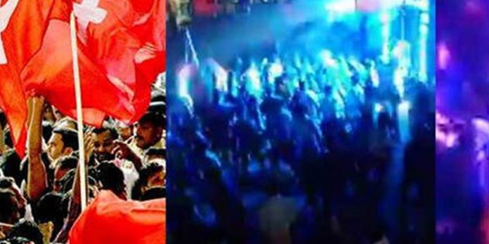 എല്.ഡി.എഫ് വിജയാഘോഷത്തിന്റെ ഭാഗമായി കൊവിഡ് മാനദണ്ഡങ്ങള് ലംഘിച്ച് ഡി ജെ പാര്ട്ടി എല്.ഡി.എഫ് വിജയാഘോഷത്തിന്റെ ഭാഗമായി കൊവിഡ് മാനദണ്ഡങ്ങള് ലംഘിച്ച് ഡി ജെ പാര്ട്ടി