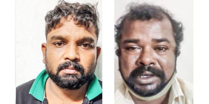 ബൈക്കിലെത്തി വയോധികയുടെ മാല കവര്ന്ന സംഭവത്തില് രണ്ടുപേരെ പോലീസ് പിടികൂടി ബൈക്കിലെത്തി വയോധികയുടെ മാല കവര്ന്ന സംഭവത്തില് രണ്ടുപേരെ പോലീസ് പിടികൂടി