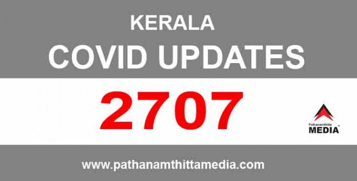 സംസ്ഥാനത്ത് ഇന്ന് 2707 പേര്ക്ക് കോവിഡ്-19 സ്ഥിരീകരിച്ചു സംസ്ഥാനത്ത് ഇന്ന് 2707 പേര്ക്ക് കോവിഡ്-19 സ്ഥിരീകരിച്ചു