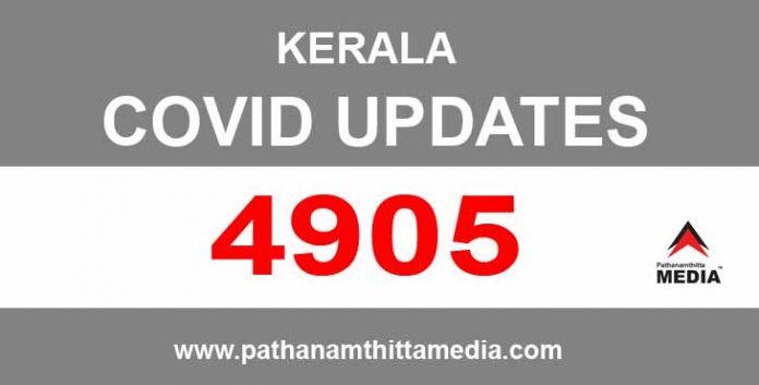 സംസ്ഥാനത്ത് ഇന്ന് 4905 പേര്ക്ക് കോവിഡ് സ്ഥിരീകരിച്ചു സംസ്ഥാനത്ത് ഇന്ന് 4905 പേര്ക്ക് കോവിഡ് സ്ഥിരീകരിച്ചു