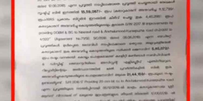 റോഡ് നിര്മാണത്തിന് വ്യാജരേഖ ; സര്ക്കാരിന് ലക്ഷങ്ങള് നഷ്ടം വരുത്തിയവര്ക്കെതിരെ നടപടിയെടുക്കാതെ പൊതുമരാമത്ത് വകുപ്പ് റോഡ് നിര്മാണത്തിന് വ്യാജരേഖ ; സര്ക്കാരിന് ലക്ഷങ്ങള് നഷ്ടം വരുത്തിയവര്ക്കെതിരെ നടപടിയെടുക്കാതെ പൊതുമരാമത്ത് വകുപ്പ്