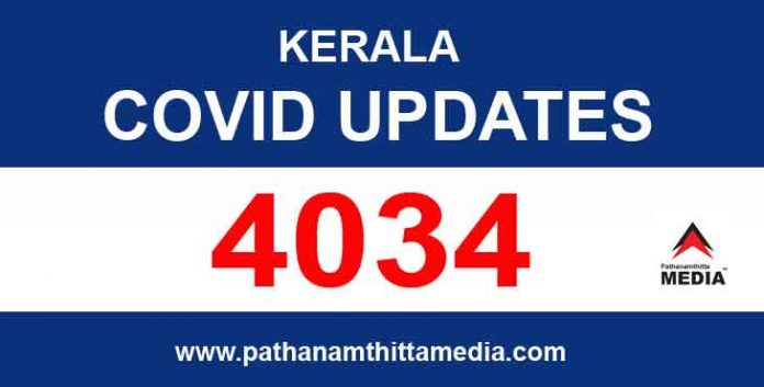 കേരളത്തില് ഇന്ന് 4034 പേര്ക്ക് കോവിഡ് സ്ഥിരീകരിച്ചു കേരളത്തില് ഇന്ന് 4034 പേര്ക്ക് കോവിഡ് സ്ഥിരീകരിച്ചു