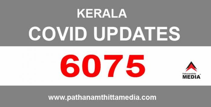 സംസ്ഥാനത്ത് ഇന്ന് 6075 പേര്ക്ക് കോവിഡ് സ്ഥിരീകരിച്ചു സംസ്ഥാനത്ത് ഇന്ന് 6075 പേര്ക്ക് കോവിഡ് സ്ഥിരീകരിച്ചു