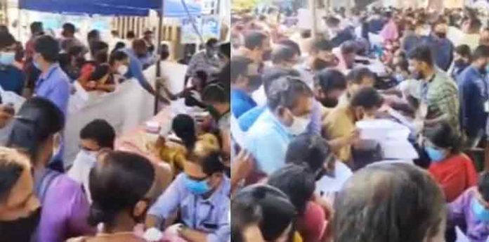 ആരോഗ്യമന്ത്രി പങ്കെടുക്കുന്ന അദാലത്തില് വൻ തിരക്ക് ; ഗുരുതര കോവിഡ് പ്രോട്ടോക്കോള് ലംഘനം ആരോഗ്യമന്ത്രി പങ്കെടുക്കുന്ന അദാലത്തില് വൻ തിരക്ക് ; ഗുരുതര കോവിഡ് പ്രോട്ടോക്കോള് ലംഘനം