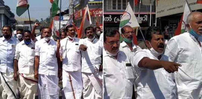 മാണി സി കാപ്പനെതിരെ പ്രതിഷേധവുമായി എന്സിപി , പാലായില് പ്രകടനം നടത്തി മാണി സി കാപ്പനെതിരെ പ്രതിഷേധവുമായി എന്സിപി , പാലായില് പ്രകടനം നടത്തി