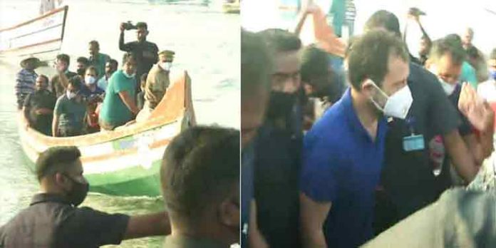 മല്സ്യതൊഴിലാളികള്ക്കൊപ്പം കടല്യാത്ര ചെയ്ത് രാഹുല് ; ഒരു മണിക്കൂറോളം കടലിൽ മല്സ്യതൊഴിലാളികള്ക്കൊപ്പം കടല്യാത്ര ചെയ്ത് രാഹുല് ; ഒരു മണിക്കൂറോളം കടലിൽ
