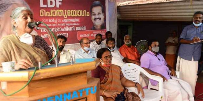 എൽ. ഡി. എഫ് സർക്കാർ സംസ്ഥാനത്തെ മുന്നിലെത്തിച്ചു – സുഭാഷിണി അലി എൽ. ഡി. എഫ് സർക്കാർ സംസ്ഥാനത്തെ മുന്നിലെത്തിച്ചു – സുഭാഷിണി അലി