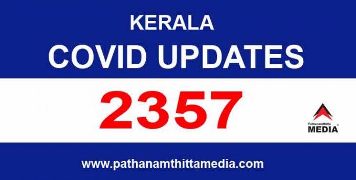 സംസ്ഥാനത്ത് ഇന്ന് 2357 പേര്ക്ക് കൊവിഡ് സ്ഥിരീകരിച്ചു സംസ്ഥാനത്ത് ഇന്ന് 2357 പേര്ക്ക് കൊവിഡ് സ്ഥിരീകരിച്ചു