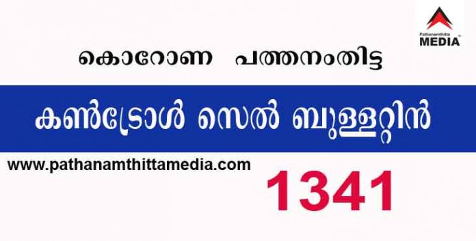 പത്തനംതിട്ടയില് ഇന്ന് 1341 പേര്ക്ക് കോവിഡ് സ്ഥിരീകരിച്ചു ; കോവിഡ് ബുളളറ്റിന് – മെയ് 06 പത്തനംതിട്ടയില് ഇന്ന് 1341 പേര്ക്ക് കോവിഡ് സ്ഥിരീകരിച്ചു ; കോവിഡ് ബുളളറ്റിന് – മെയ് 06