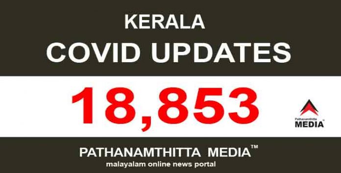 സംസ്ഥാനത്ത് ഇന്ന് 18,853 പേര്ക്ക് കോവിഡ് സ്ഥിരീകരിച്ചു സംസ്ഥാനത്ത് ഇന്ന് 18,853 പേര്ക്ക് കോവിഡ് സ്ഥിരീകരിച്ചു