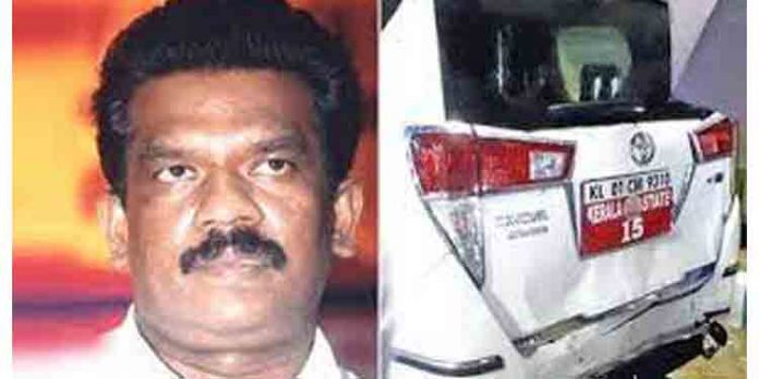 ദേവസ്വം വകുപ്പ് മന്ത്രി കെ.രാധാകൃഷ്ണന് സഞ്ചരിച്ച കാര് അപകടത്തില്പ്പെട്ടു ദേവസ്വം വകുപ്പ് മന്ത്രി കെ.രാധാകൃഷ്ണന് സഞ്ചരിച്ച കാര് അപകടത്തില്പ്പെട്ടു