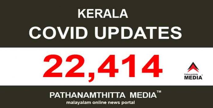 കേരളത്തില് ഇന്ന് 22,414 പേര്ക്ക് കോവിഡ് സ്ഥിരീകരിച്ചു ; 108 മരണം കേരളത്തില് ഇന്ന് 22,414 പേര്ക്ക് കോവിഡ് സ്ഥിരീകരിച്ചു ; 108 മരണം