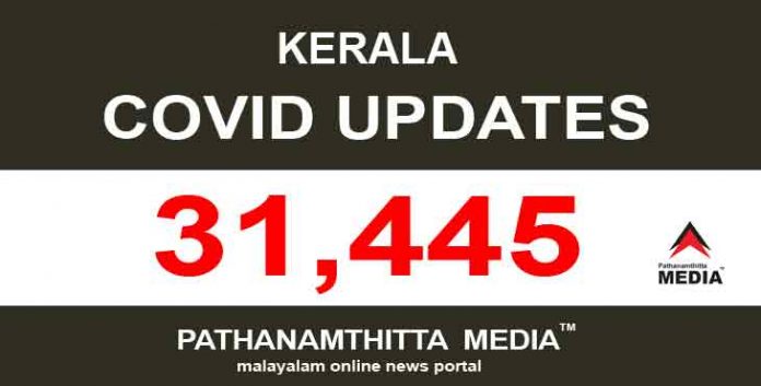 കേരളത്തില് ഇന്ന് 31,445 പേര്ക്ക് കോവിഡ് സ്ഥിരീകരിച്ചു കേരളത്തില് ഇന്ന് 31,445 പേര്ക്ക് കോവിഡ് സ്ഥിരീകരിച്ചു