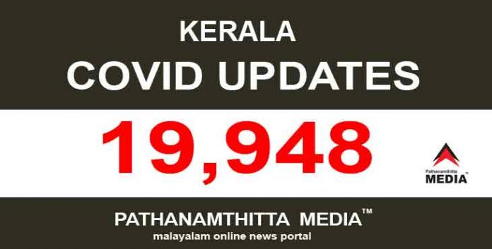 കേരളത്തില് ഇന്ന് 19,948 പേര്ക്ക് കോവിഡ് സ്ഥിരീകരിച്ചു കേരളത്തില് ഇന്ന് 19,948 പേര്ക്ക് കോവിഡ് സ്ഥിരീകരിച്ചു
