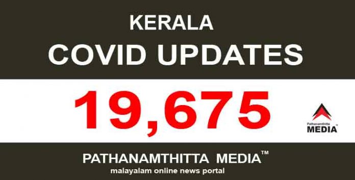 സംസ്ഥാനത്ത് ഇന്ന് 19,675 പേര്ക്ക് കോവിഡ് സ്ഥിരീകരിച്ചു സംസ്ഥാനത്ത് ഇന്ന് 19,675 പേര്ക്ക് കോവിഡ് സ്ഥിരീകരിച്ചു