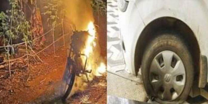 കഞ്ചാവ് വില്പ്പനയും ഉപയോഗവും എതിര്ത്തു ; വാഹനങ്ങള് കത്തിച്ച് പക തീര്ത്ത് സംഘം കഞ്ചാവ് വില്പ്പനയും ഉപയോഗവും എതിര്ത്തു ; വാഹനങ്ങള് കത്തിച്ച് പക തീര്ത്ത് സംഘം