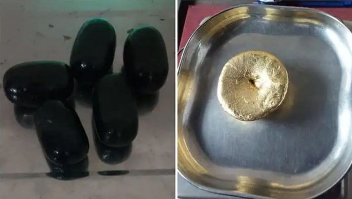 കോടികൾ വിലവരുന്ന സ്വർണ്ണ മിശ്രിതവുമായി രണ്ട് പേർ പിടിയിൽ ; ഒളിപ്പി ച്ചിരുന്നത് സ്വകാര്യഭാഗത്തും സോക്സിലും കോടികൾ വിലവരുന്ന സ്വർണ്ണ മിശ്രിതവുമായി രണ്ട് പേർ പിടിയിൽ ; ഒളിപ്പി ച്ചിരുന്നത് സ്വകാര്യഭാഗത്തും സോക്സിലും