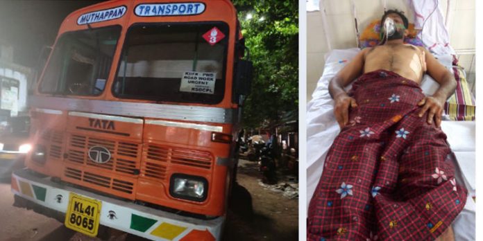 കൊയിലാണ്ടിയില് ഹോട്ടൽ ജീവനക്കാരനെ തട്ടിയിട്ട് നിർത്താതെ പോയലോറി നാട്ടുകാർ പിടികൂടി കൊയിലാണ്ടിയില് ഹോട്ടൽ ജീവനക്കാരനെ തട്ടിയിട്ട് നിർത്താതെ പോയലോറി നാട്ടുകാർ പിടികൂടി
