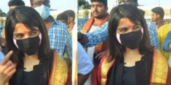 ക്ഷേത്രദര്ശനത്തിടെ ‘വിവാഹ മോചന ചോദ്യം’ ; കടുത്ത ഭാഷയില് പ്രതികരിച്ച് സാമന്ത ക്ഷേത്രദര്ശനത്തിടെ ‘വിവാഹ മോചന ചോദ്യം’ ; കടുത്ത ഭാഷയില് പ്രതികരിച്ച് സാമന്ത
