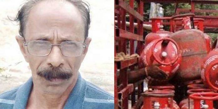ഗ്യാസ് സിലിണ്ടര് തലയില് വീണ് വയോധികന് മരിച്ചു ഗ്യാസ് സിലിണ്ടര് തലയില് വീണ് വയോധികന് മരിച്ചു