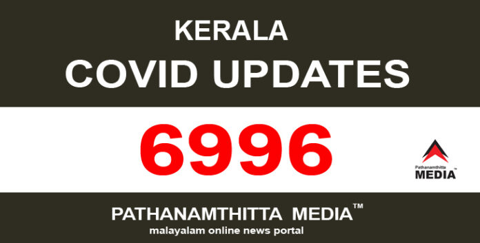 കേരളത്തില് ഇന്ന് 6996 പേര്ക്ക് കോവിഡ് -19 സ്ഥിരീകരിച്ചു കേരളത്തില് ഇന്ന് 6996 പേര്ക്ക് കോവിഡ് -19 സ്ഥിരീകരിച്ചു