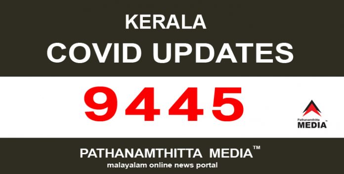 സംസ്ഥാനത്ത് ഇന്ന് 9445 പേര്ക്ക് കോവിഡ് സ്ഥിരീകരിച്ചു സംസ്ഥാനത്ത് ഇന്ന് 9445 പേര്ക്ക് കോവിഡ് സ്ഥിരീകരിച്ചു
