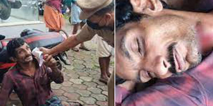 മദ്യപിച്ച് ബൈക്കോടിച്ചതിന് തടഞ്ഞു ; പോലീസിന് മുന്നില് ബ്ലേഡ് കൊണ്ട് കഴുത്ത് മുറിച്ച് യുവാവ് മദ്യപിച്ച് ബൈക്കോടിച്ചതിന് തടഞ്ഞു ; പോലീസിന് മുന്നില് ബ്ലേഡ് കൊണ്ട് കഴുത്ത് മുറിച്ച് യുവാവ്