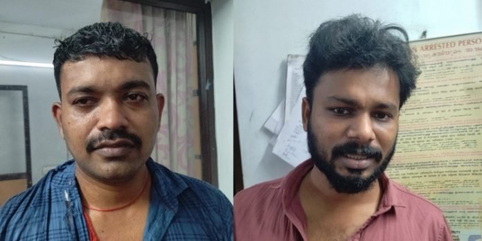 ബാർ ഹോട്ടലിൽ ജീവനക്കാരെ ഭീഷണിപ്പെടുത്തി പണം ആവശ്യപ്പെട്ട രണ്ടു പേർ അറസ്റ്റിൽ ബാർ ഹോട്ടലിൽ ജീവനക്കാരെ ഭീഷണിപ്പെടുത്തി പണം ആവശ്യപ്പെട്ട രണ്ടു പേർ അറസ്റ്റിൽ