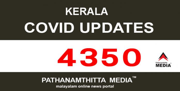 കേരളത്തില് ഇന്ന് 4350 പേര്ക്ക് കോവിഡ് സ്ഥിരീകരിച്ചു കേരളത്തില് ഇന്ന് 4350 പേര്ക്ക് കോവിഡ് സ്ഥിരീകരിച്ചു