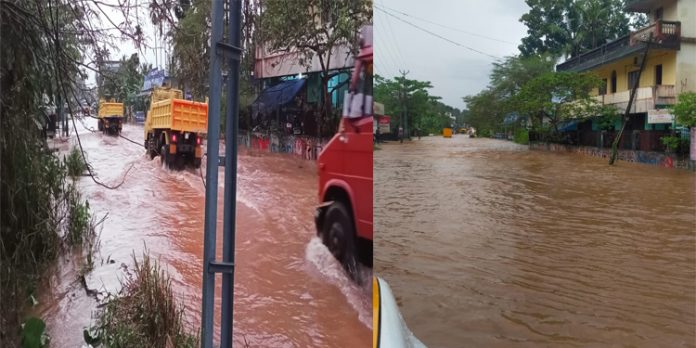 കോന്നി വകയാറില് വെള്ളം കയറി ഗതാഗത തടസപ്പെട്ടു കോന്നി വകയാറില് വെള്ളം കയറി ഗതാഗത തടസപ്പെട്ടു
