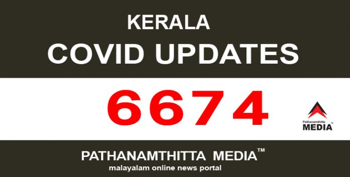കേരളത്തില് ഇന്ന് 6674 പേര്ക്ക് കോവിഡ് സ്ഥിരീകരിച്ചു കേരളത്തില് ഇന്ന് 6674 പേര്ക്ക് കോവിഡ് സ്ഥിരീകരിച്ചു