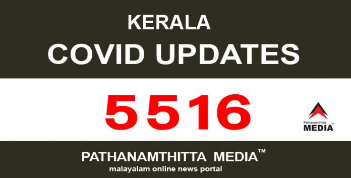 കേരളത്തില് ഇന്ന് 5516 പേര്ക്ക് കോവിഡ് സ്ഥിരീകരിച്ചു കേരളത്തില് ഇന്ന് 5516 പേര്ക്ക് കോവിഡ് സ്ഥിരീകരിച്ചു