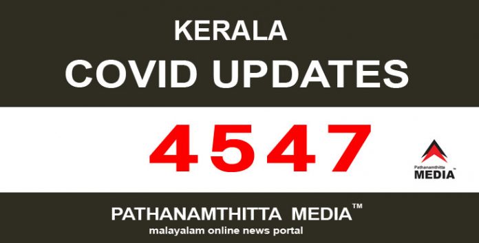 കേരളത്തില് ഇന്ന് 4547 പേര്ക്ക് കോവിഡ് സ്ഥിരീകരിച്ചു കേരളത്തില് ഇന്ന് 4547 പേര്ക്ക് കോവിഡ് സ്ഥിരീകരിച്ചു