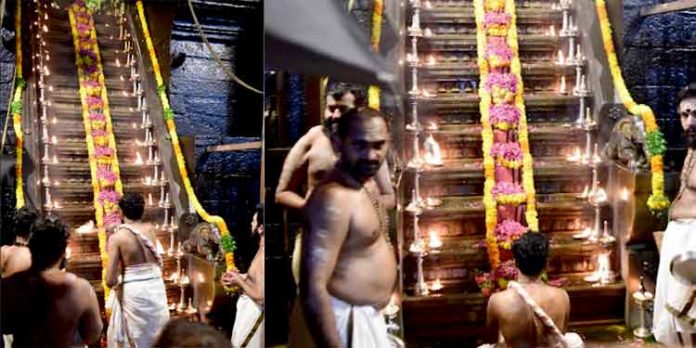 ശബരിമല സന്നിധാനം ; 18 ഗിരിദേവതകളെയും വണങ്ങി പടിപൂജകള്ക്ക് തുടക്കമായി ശബരിമല സന്നിധാനം ; 18 ഗിരിദേവതകളെയും വണങ്ങി പടിപൂജകള്ക്ക് തുടക്കമായി