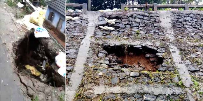 കനത്ത മഴയില് കൈപ്പട്ടൂര് പാലത്തിന്റെ അപ്രോച്ച് റോഡ് തകര്ന്നു കനത്ത മഴയില് കൈപ്പട്ടൂര് പാലത്തിന്റെ അപ്രോച്ച് റോഡ് തകര്ന്നു