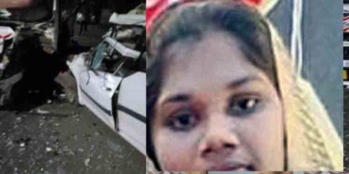 കാറും ടൂറിസ്റ്റ് ബസ്സും കുട്ടിയിടിച്ച് യുവതി മരിച്ചു കാറും ടൂറിസ്റ്റ് ബസ്സും കുട്ടിയിടിച്ച് യുവതി മരിച്ചു