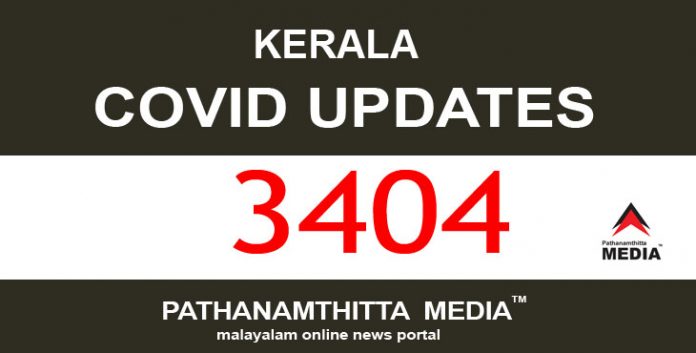 സംസ്ഥാനത്ത് ഇന്ന് 3404 പേര്ക്ക് കോവിഡ് സ്ഥിരീകരിച്ചു സംസ്ഥാനത്ത് ഇന്ന് 3404 പേര്ക്ക് കോവിഡ് സ്ഥിരീകരിച്ചു