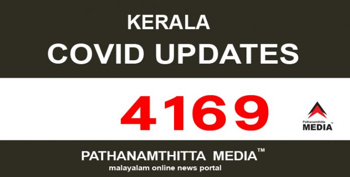 സംസ്ഥാനത്ത് ഇന്ന് 4169 പേര്ക്ക് കോവിഡ് സ്ഥിരീകരിച്ചു. സംസ്ഥാനത്ത് ഇന്ന് 4169 പേര്ക്ക് കോവിഡ് സ്ഥിരീകരിച്ചു.