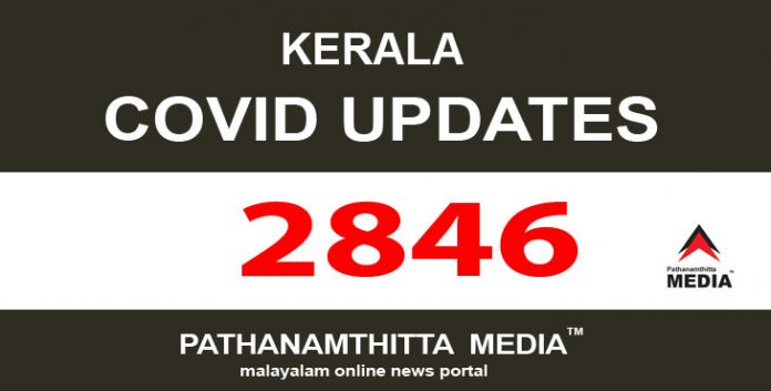 കേരളത്തില് ഇന്ന് 2846 പേര്ക്ക് കോവിഡ് സ്ഥിരീകരിച്ചു കേരളത്തില് ഇന്ന് 2846 പേര്ക്ക് കോവിഡ് സ്ഥിരീകരിച്ചു