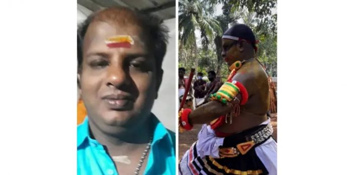 തിറയാട്ടത്തിനിടെ തെയ്യംകലാകാരന് കുഴഞ്ഞുവീണ് മരിച്ചു തിറയാട്ടത്തിനിടെ തെയ്യംകലാകാരന് കുഴഞ്ഞുവീണ് മരിച്ചു