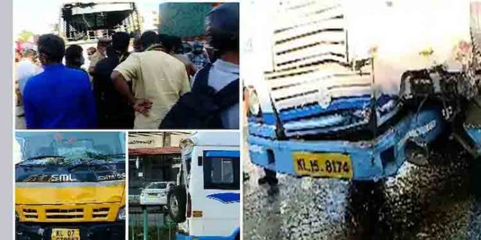 ഇടപ്പള്ളി സിഗ്നലിൽ കൂട്ട വാഹനാപകടം ഇടപ്പള്ളി സിഗ്നലിൽ കൂട്ട വാഹനാപകടം
