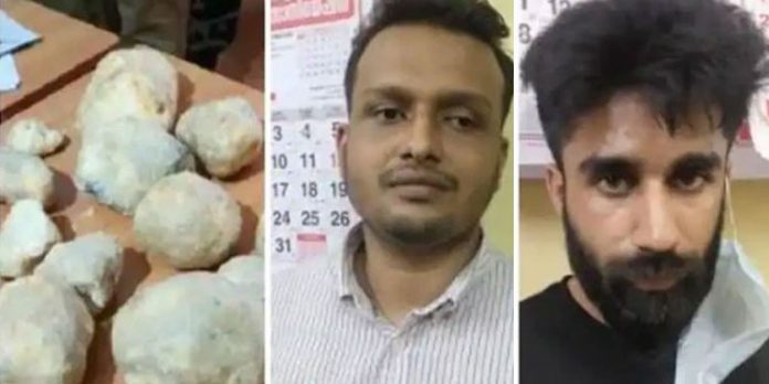 തിമിംഗല ഛര്ദ്ദിലുമായി വനപാലകര് രണ്ടുപേരെ അറസ്റ്റ് ചെയ്തു തിമിംഗല ഛര്ദ്ദിലുമായി വനപാലകര് രണ്ടുപേരെ അറസ്റ്റ് ചെയ്തു