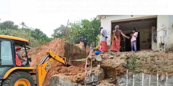 പ്രദേശവാസിയുമായി തര്ക്കം ; റോഡ് പുനര്നിര്മാണം തടസ്സപ്പെട്ടു പ്രദേശവാസിയുമായി തര്ക്കം ; റോഡ് പുനര്നിര്മാണം തടസ്സപ്പെട്ടു